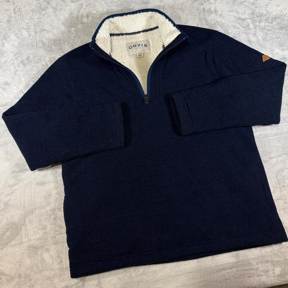 Orvis Sherpa Fleece Quarter Zip Pullover | Navy‎ | Medium